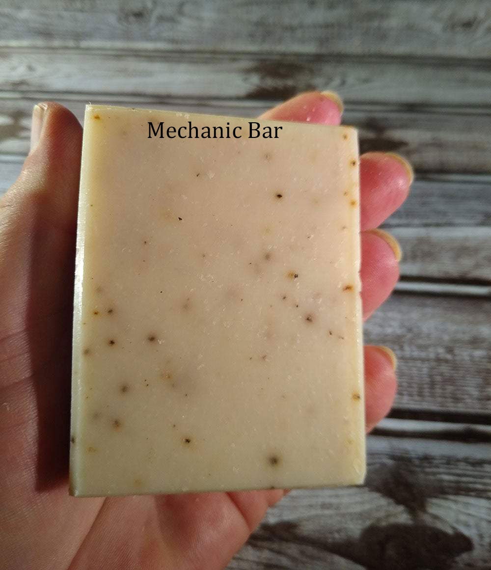 Mens handmade bath and body gift set, mechanic soap, beer soap