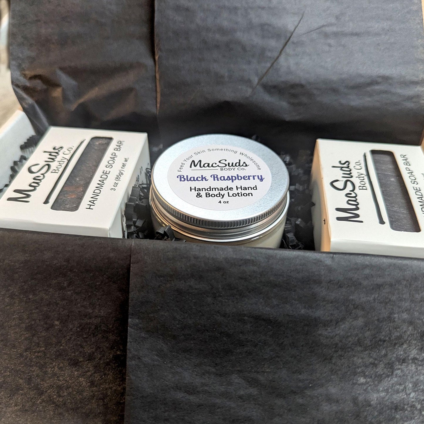 Black Raspberry Vanilla handmade bath and body gift set