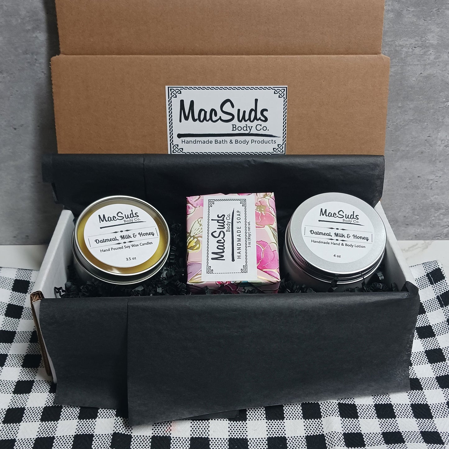 Oatmeal Milk and Honey handmade bath and body gift set