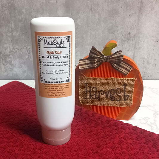 Apple Cider Hand & Body Lotion: Handmade Shea Butter, Fall Scent (9 oz)