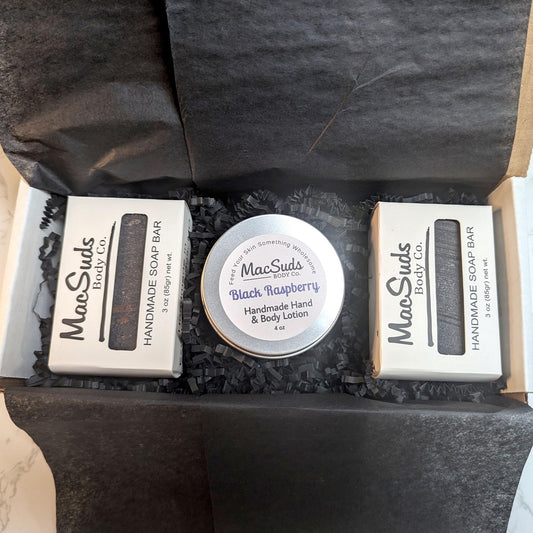 Black Raspberry Vanilla handmade bath and body gift set