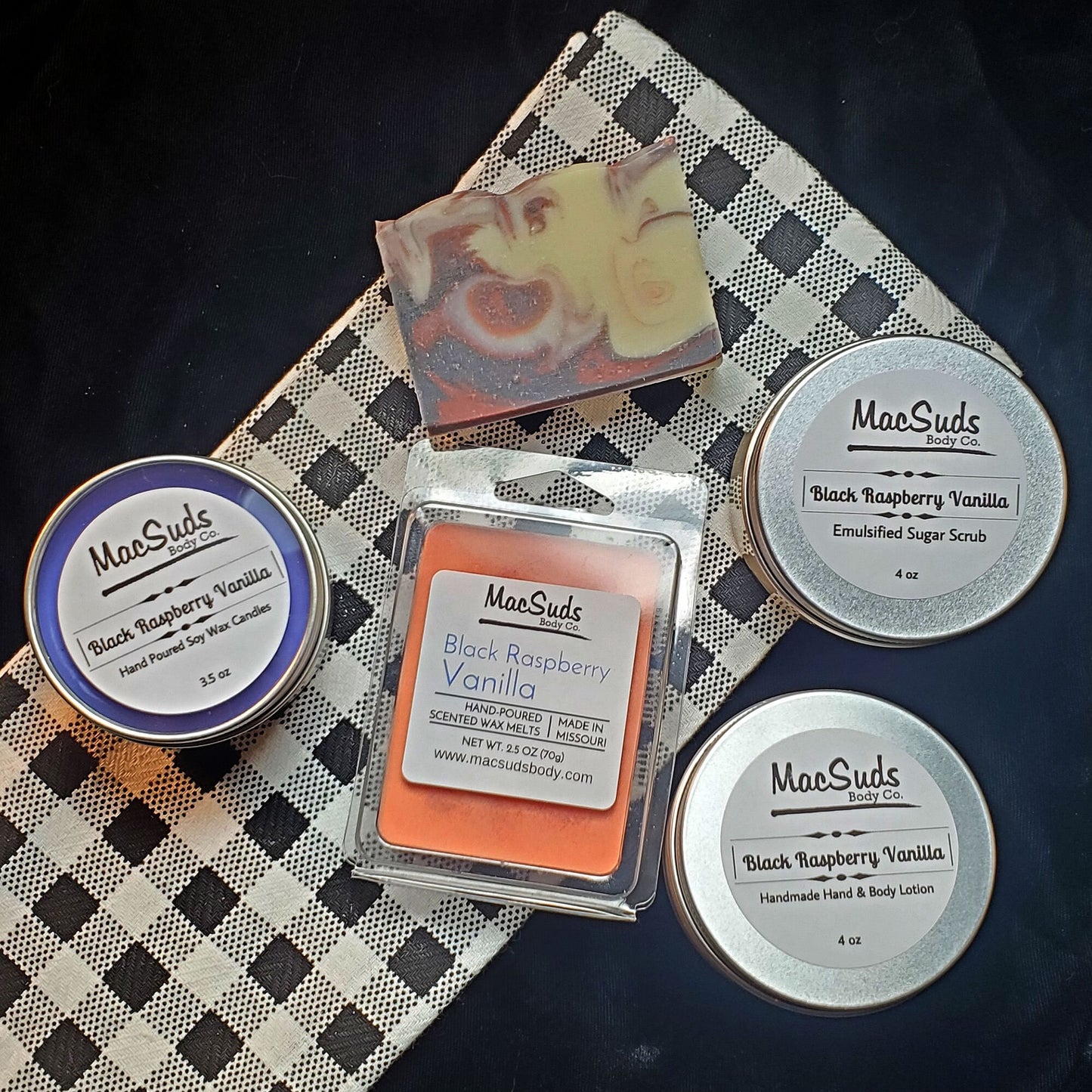 Black Raspberry Vanilla handmade bath and body gift set