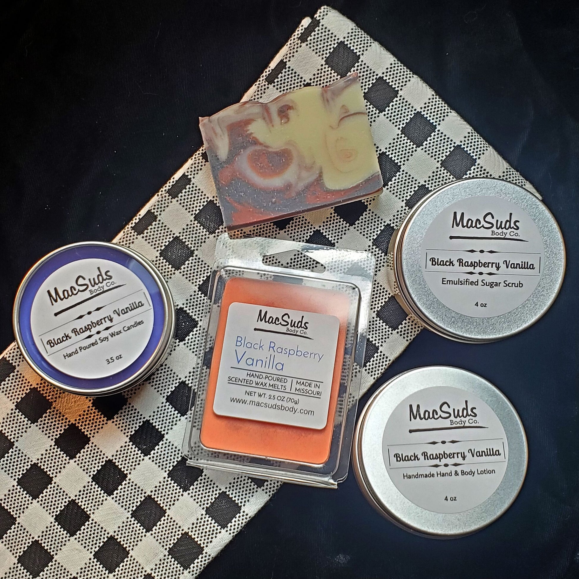 Black Raspberry Vanilla handmade bath and body gift set
