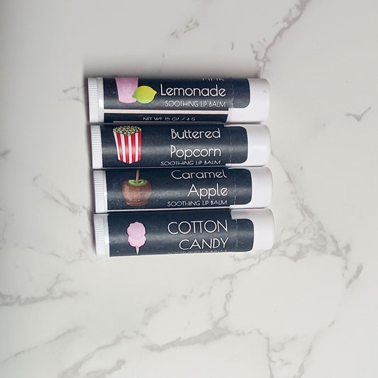 Natural Lip Balms, Carnival Scented, easy glide Natural Chapstick