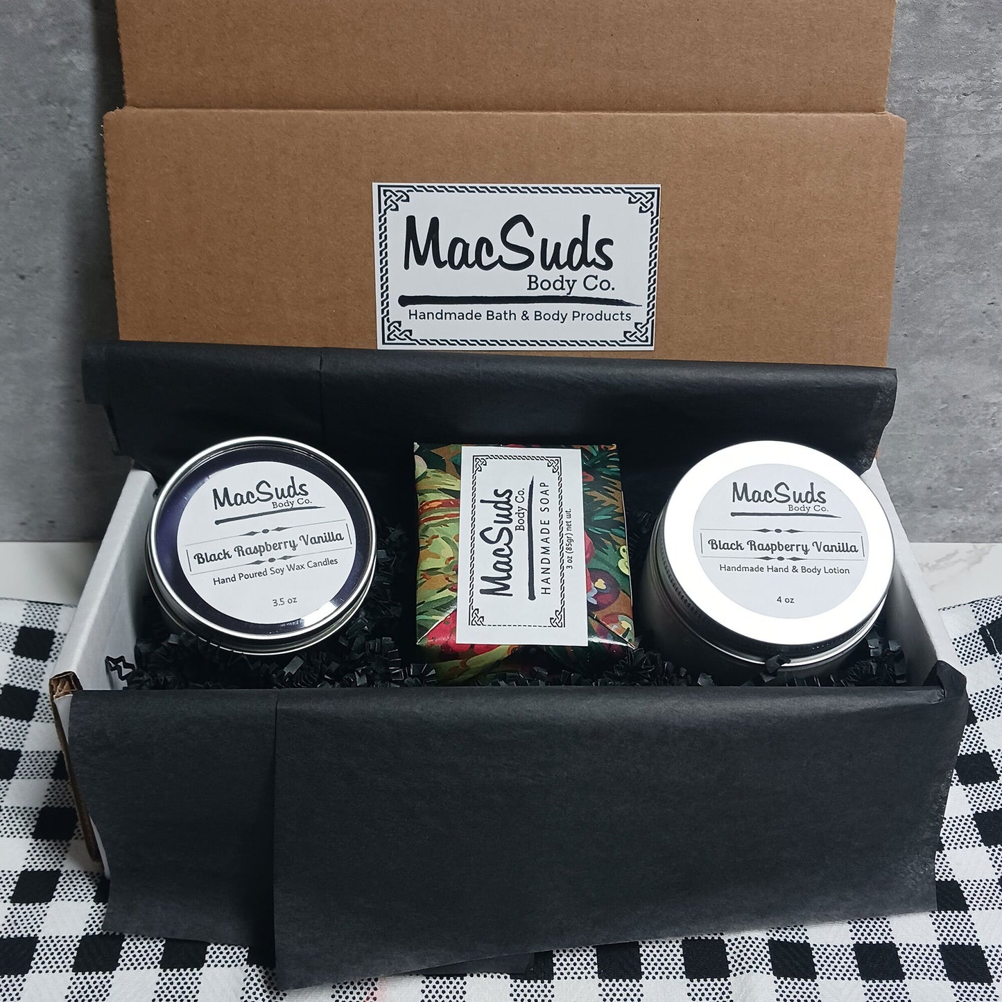 Black Raspberry Vanilla handmade bath and body gift set